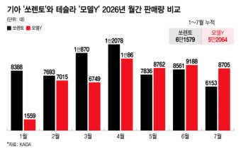 테슬라 모델Y, 내수 1위 위협… 국내 연 10만대 돌파 임박